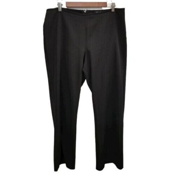 Blu Sage Womens Size 14 Black Solid Stretch Casual Dress Pants - Picture 7 of 9